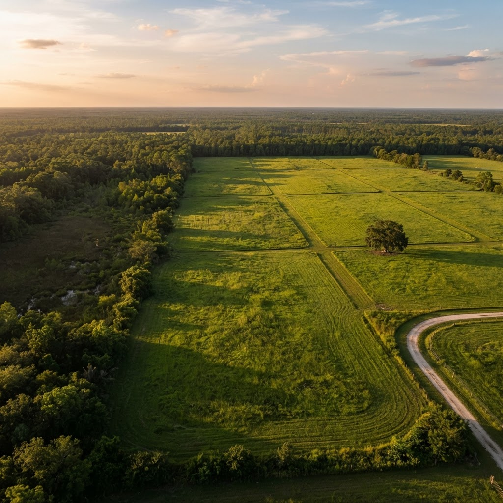 Aerial view of Florida land parcels